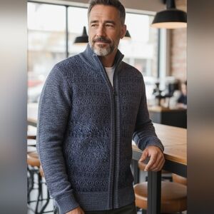 Buffalo David Bitton Men's Navy Zip-Up Sweater